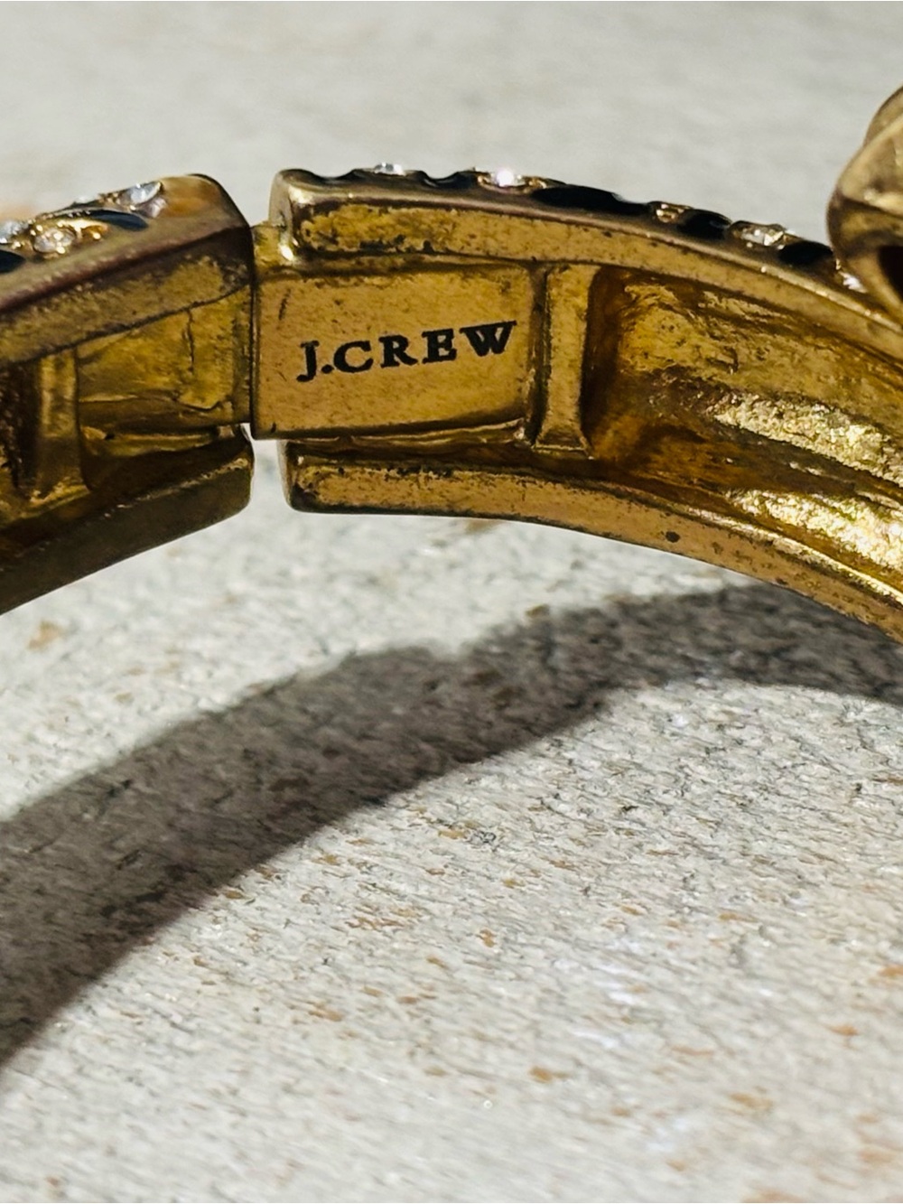 Vintage❤️J. Crew Zebra Gold Rhinestone Bracelet - Picture 8 of 8